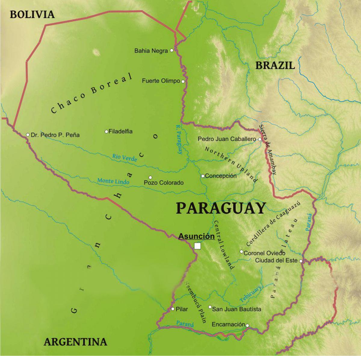 Peta Paraguay geografi