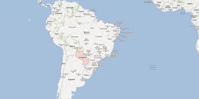 Peta Paraguay amerika selatan