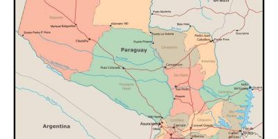 Peta Paraguay dengan kota